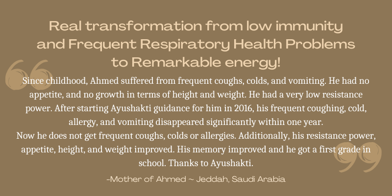 Real transformation from low immunity and Frequent Respiratory Health Problems to Remarkable energy!